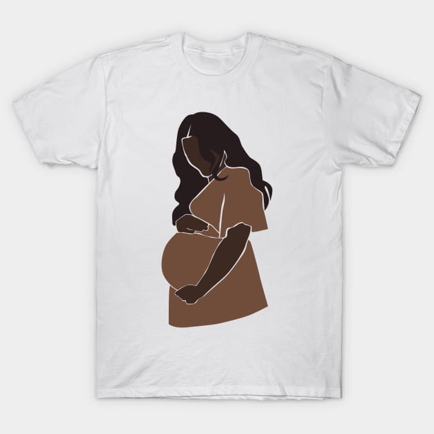 Abstract pregnant vector mother silhouette Illustration T-Shirt by NJORDUR